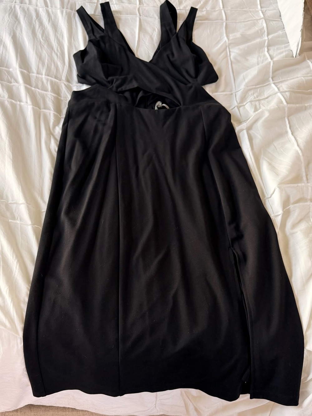 NWOT Anthropologie Black Sleeveless V-Neck Midi Dress